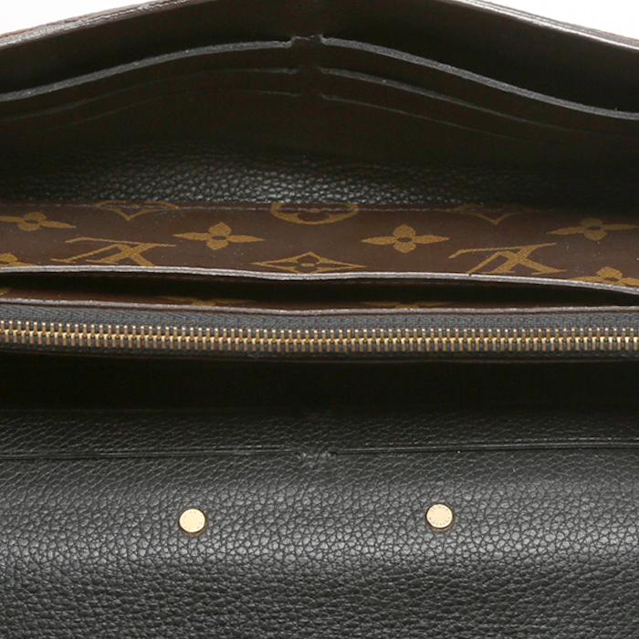 Portefeuille Louis Vuitton  Metis en toile monogram marron et cuir noir - Detail D2