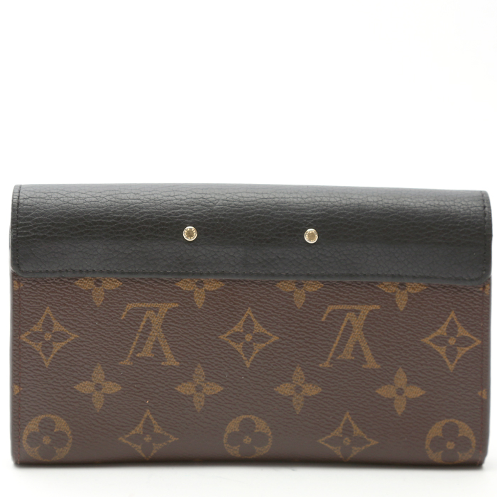 Portafogli Louis Vuitton  Metis in tela monogram marrone e pelle nera - Detail D7