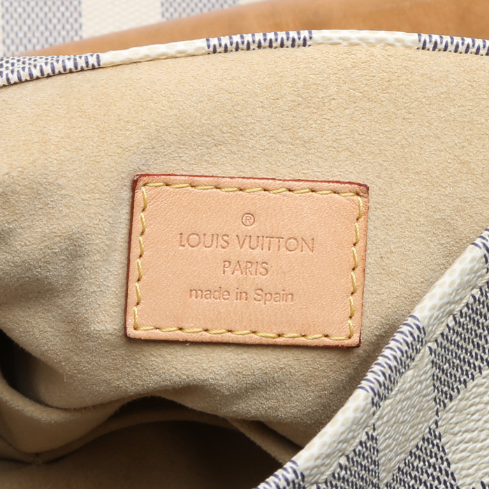 Borsa Louis Vuitton  Artsy modello medio  in tela a scacchi azzurro e pelle naturale - Detail D3