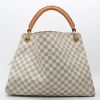 Louis Vuitton  Artsy medium model  handbag  in azur damier canvas  and natural leather - Detail D7 thumbnail