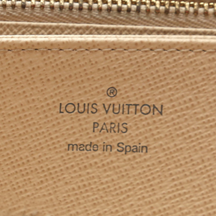 Billetera Louis Vuitton  Zippy en lona a cuadros azul celeste - Detail D3