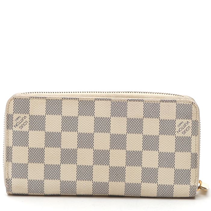 Billetera Louis Vuitton  Zippy en lona a cuadros azul celeste - Detail D7