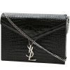 Borsa a tracolla Saint Laurent  Cassandre modello medio  in pelle nera - 00pp thumbnail