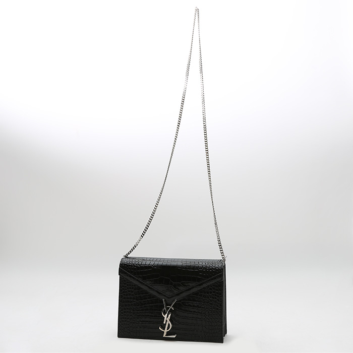 Borsa a tracolla Saint Laurent  Cassandre modello medio  in pelle nera - Detail D8