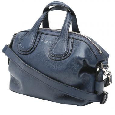 Bolso bandolera Givenchy  Nightingale mini  en cuero granulado azul oscuro