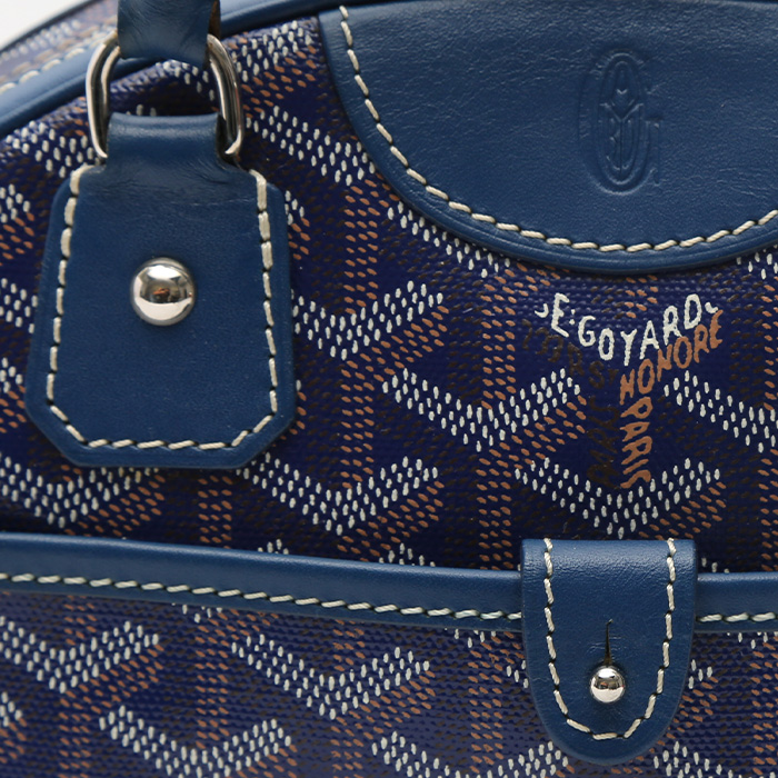 Goyard  Saint Jeanne handbag  in blue Goyard canvas  and blue leather - Detail D1