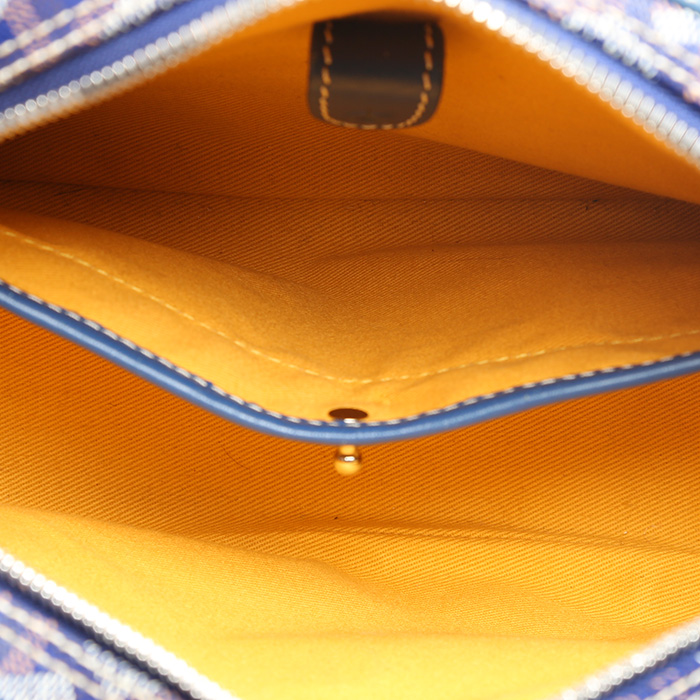 Bolso de mano Goyard  Saint Jeanne en tela Goyardine azul y cuero azul - Detail D2