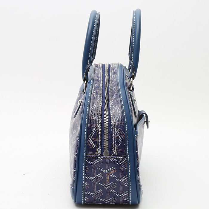 Goyard  Saint Jeanne handbag  in blue Goyard canvas  and blue leather - Detail D6