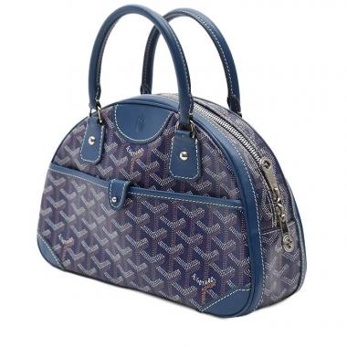 Goyard  Saint Jeanne handbag  in blue Goyard canvas  and blue leather