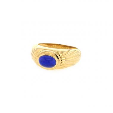 Bague années 90 Boucheron Jaipur en or jaune et lapis-lazuli Bague années 90 Boucheron Jaipur en or jaune et lapis-lazuli