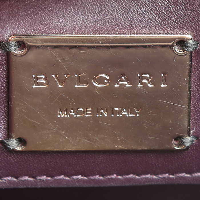 Bulgari Forever shoulder bag in burgundy leather - Detail D3