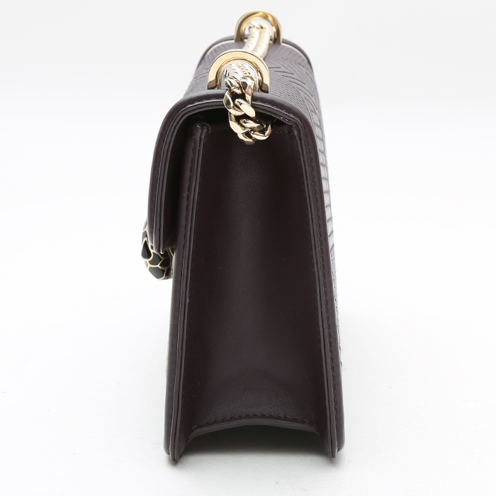 Bulgari Forever shoulder bag in burgundy leather - Detail D5