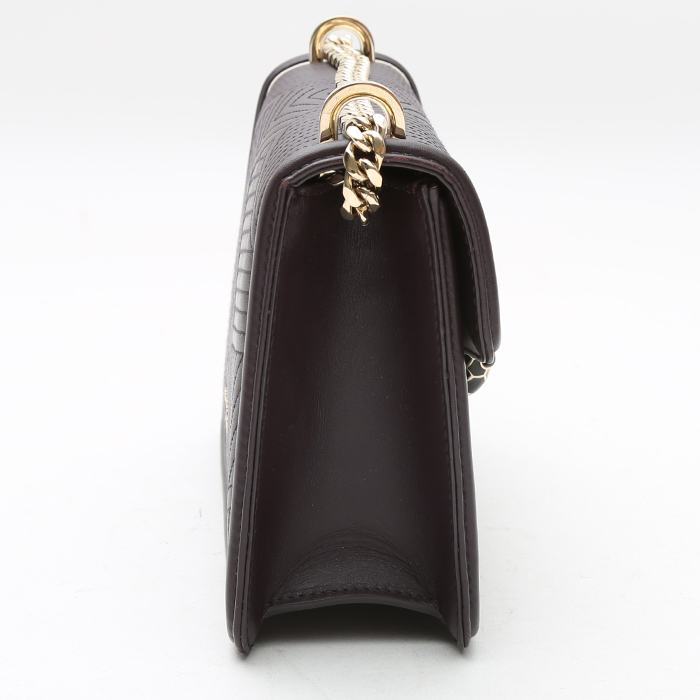 Bulgari Forever shoulder bag in burgundy leather - Detail D6