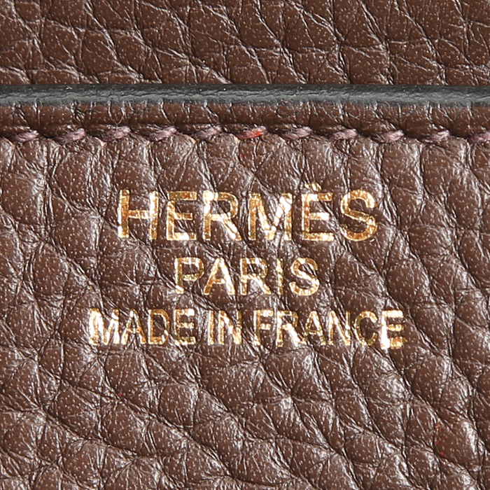 Borsa Hermès Birkin 35 cm in pelle togo marrone - Detail D3