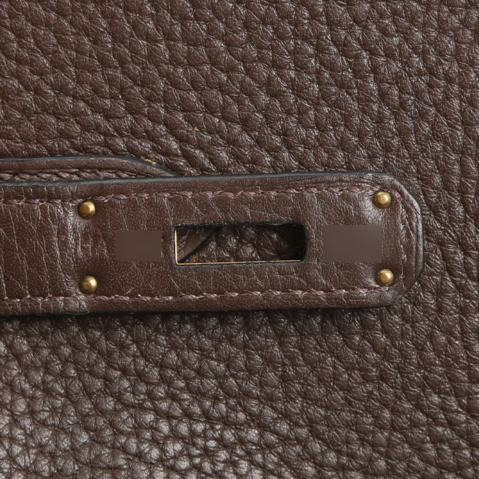 Borsa Hermès Birkin 35 cm in pelle togo marrone - Detail D4
