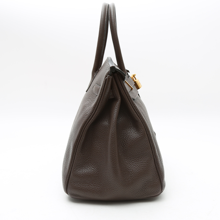 Borsa Hermès Birkin 35 cm in pelle togo marrone - Detail D7