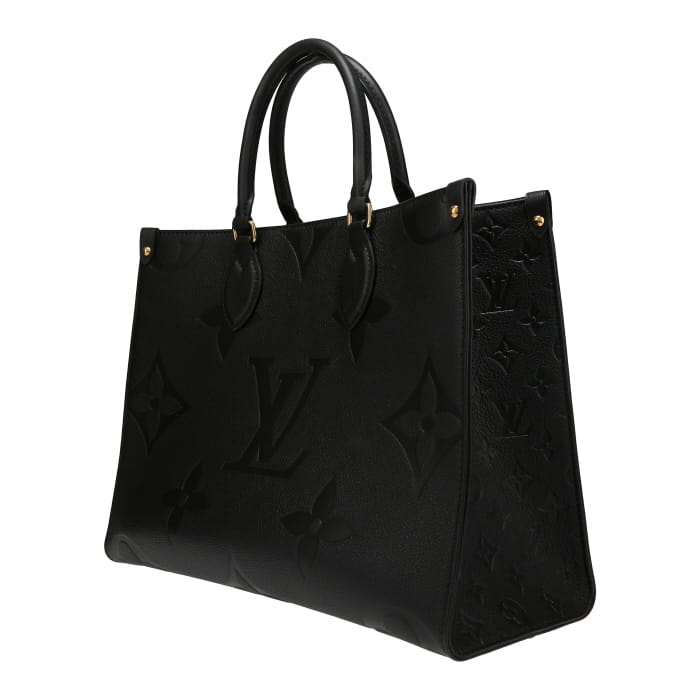 Sac cabas Louis Vuitton  Onthego moyen modèle  en cuir monogram noir - Detail D5
