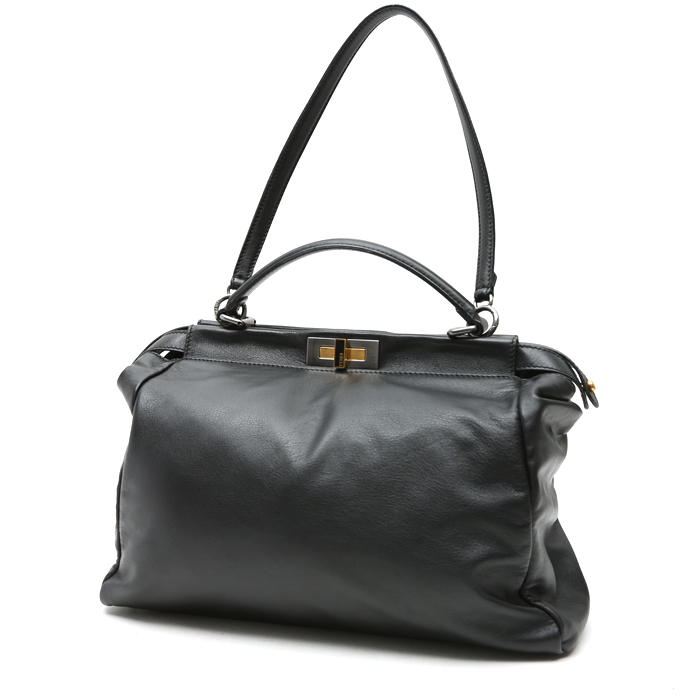 Sac à main Fendi  Peekaboo en cuir noir - Detail D8