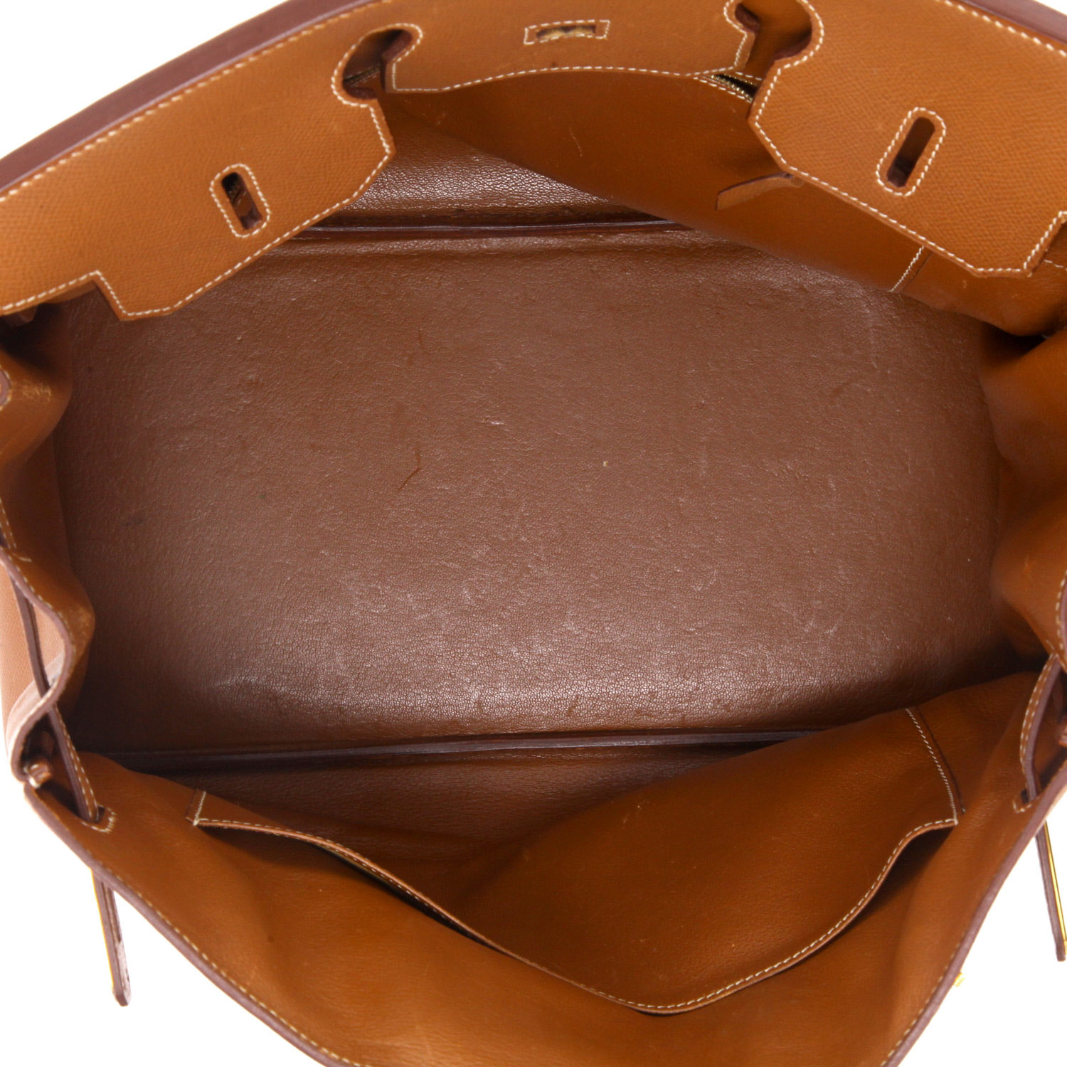 Hermès  Birkin 35 cm handbag  in gold Courchevel leather - Detail D3