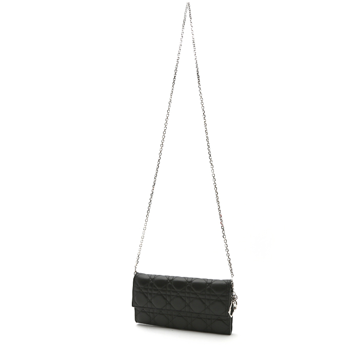 Dior Wallet on Chain in black leather cannage - Detail D8