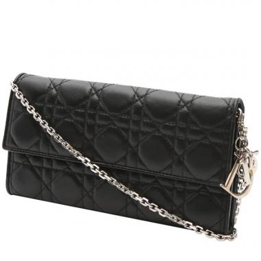 Dior  Wallet on Chain in pelle cannage nera