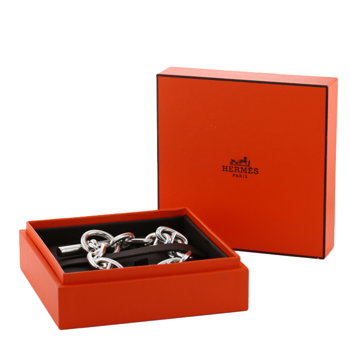 Bracelet Hermès Chaine d'Ancre grand modèle en argent - Detail D2