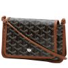 Bolso bandolera Goyard  Plumet en tela Goyardine negra y cuero color oro - 00pp thumbnail