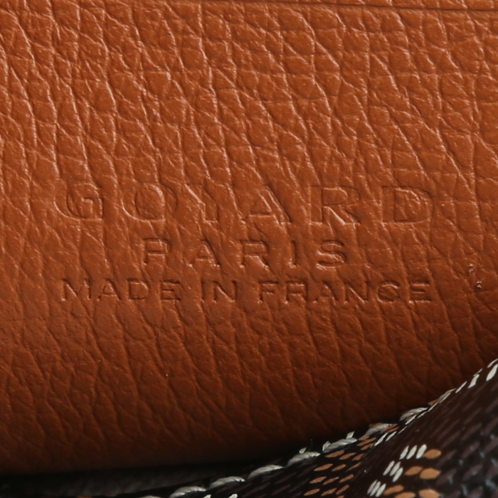 Sac bandoulière Goyard  Plumet en toile Goyardine noire et cuir gold - Detail D3