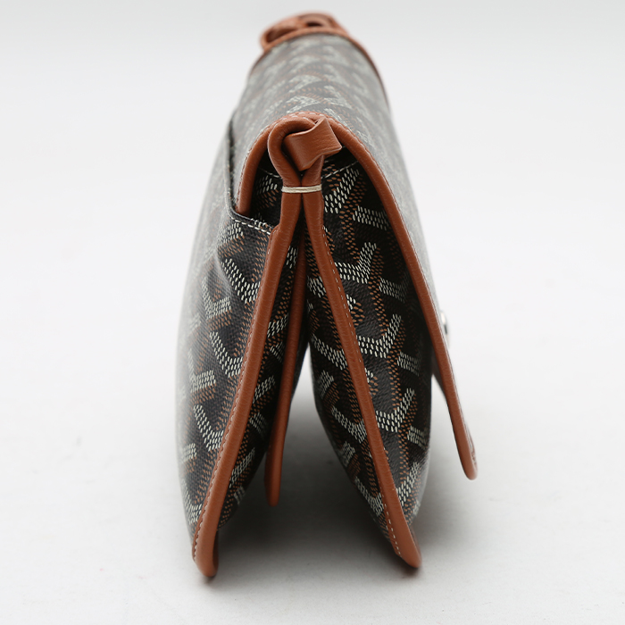 Sac bandoulière Goyard  Plumet en toile Goyardine noire et cuir gold - Detail D6