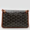 Bolso bandolera Goyard  Plumet en tela Goyardine negra y cuero color oro - Detail D7 thumbnail