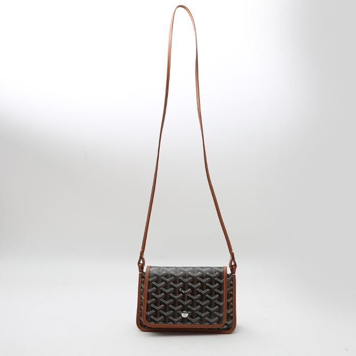 Borsa a tracolla Goyard  Plumet in tela Goyardine nera e pelle gold - Detail D8