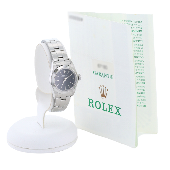 Rolex Lady Oyster Perpetual  in stainless steel Ref: Rolex - 67180  Circa 1998 - Detail D2