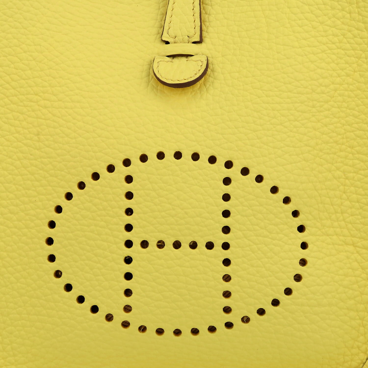 Borsa a tracolla Hermès  Mini Evelyne in pelle togo Jaune Limoncello - Detail D1