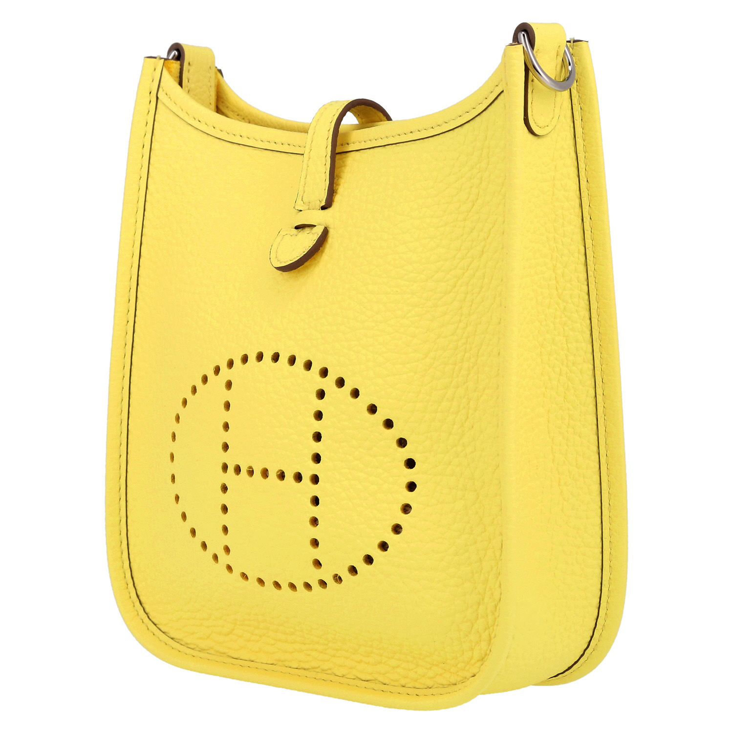 Borsa a tracolla Hermès  Mini Evelyne in pelle togo Jaune Limoncello - Detail D3