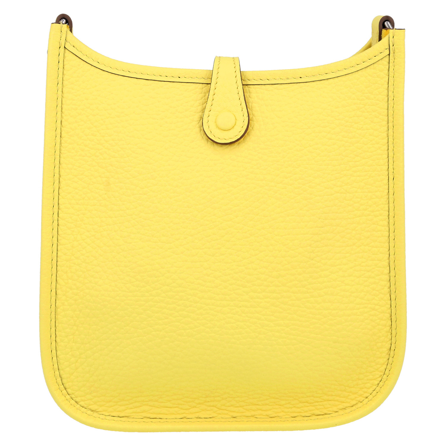 Sac bandoulière Hermès  Mini Evelyne en cuir togo Jaune Limoncello - Detail D7