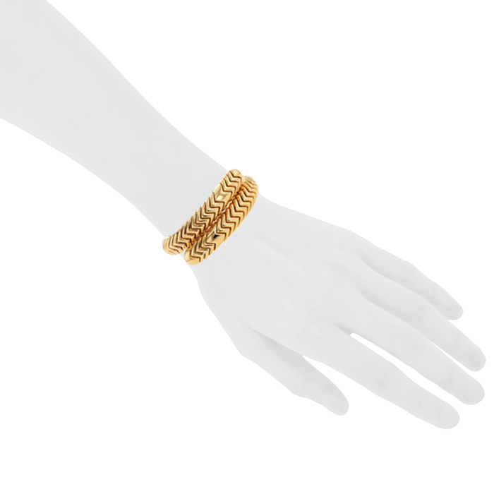 Half-articulated Bulgari Spiga bracelet in yellow gold - Detail D1