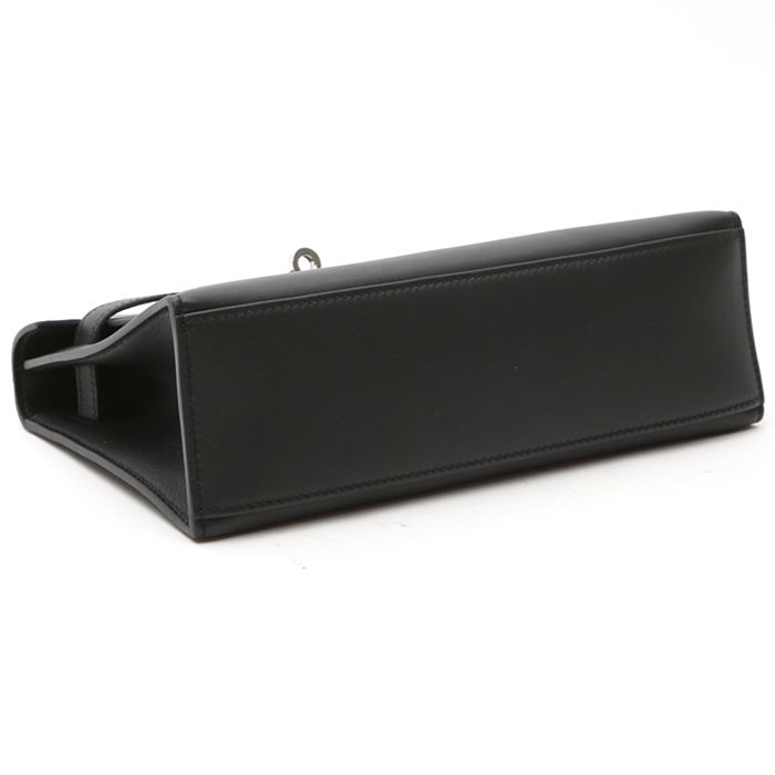 Bolsito de mano Hermès  Kelly - Clutch en cuero swift negro - Detail D5