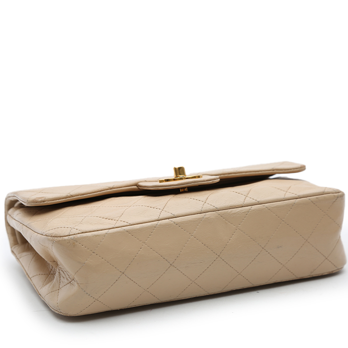 Borsa a tracolla Chanel  Timeless Petit in pelle trapuntata beige - Detail D4