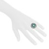 Boucheron ring in white gold,  sapphires and tsavorites and in turquoise - Detail D1 thumbnail