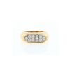 Vintage   1980's ring in 14 carats yellow gold and diamonds - 360 thumbnail