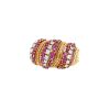 Vintage  ring in yellow gold, diamonds and ruby - 00pp thumbnail