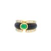 Vintage  ring in yellow gold, emerald, diamond and onyx - 00pp thumbnail