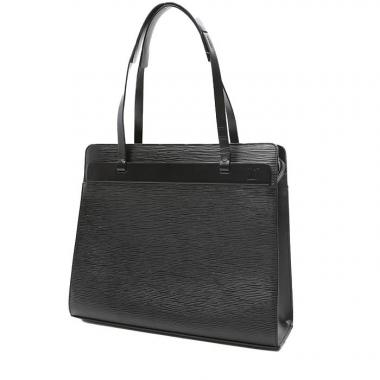 1980s Louis Vuitton Bisten Black Epi Leather Luggage Trunk