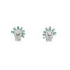 Vintage earrings in platinium, diamonds and emerald - 360 thumbnail