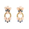 Chaumet   1970's earrings for non pierced ears in yellow gold, coral and sapphires - 00pp thumbnail