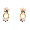 Chaumet   1970's earrings for non pierced ears in yellow gold, coral and sapphires - 360 thumbnail