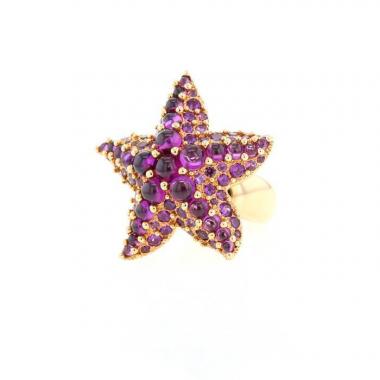 Anello Pomellato Sirène in oro rosa e rodolite