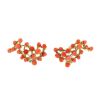Vintage 1970's earrings in yellow gold and coral - 00pp thumbnail