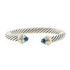 David Yurman Cable Classique bangle in silver, 14 carats yellow gold and topaz - 00pp thumbnail