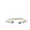 David Yurman Cable Classique bangle in silver, 14 carats yellow gold and topaz - 360 thumbnail